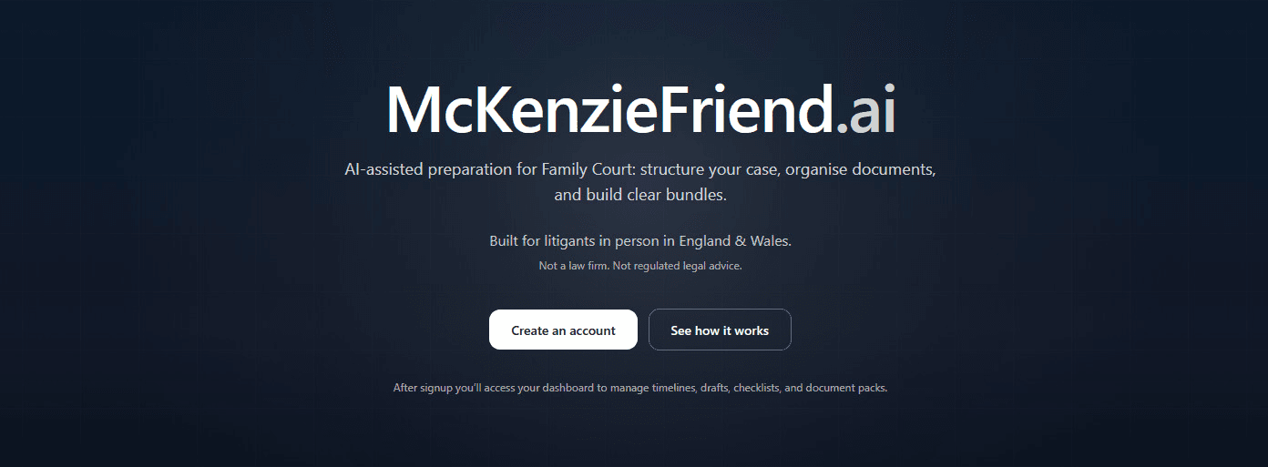 McKenzieFriend.ai preview